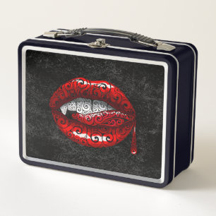 Swirly Bloody Kiss Metal Lunch Box
