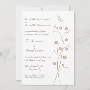 Swirly Blooms Wedding Invitation