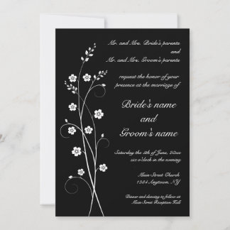 Swirly Blooms Wedding Invitation