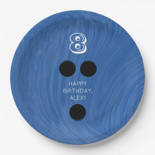 Swirly Bowling Ball   Choose colour, age, name Paper Plate