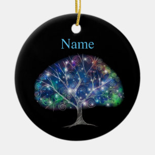 Swirly branch Tree Thunder_Cove Ceramic Ornament