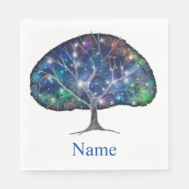 Swirly branch Tree Thunder_Cove Napkin (Front)