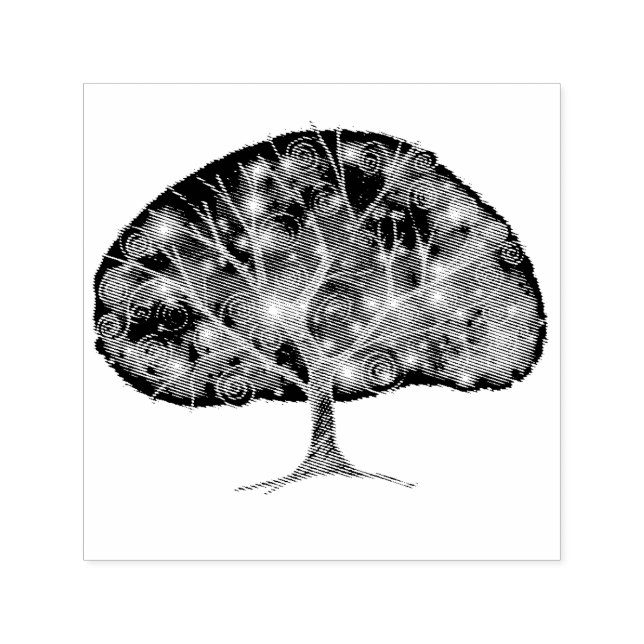 Swirly branch Tree Thunder_Cove Self-inking Stamp (Design)