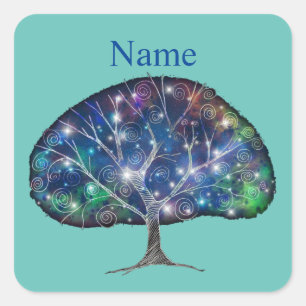 Swirly branch Tree Thunder_Cove Square Sticker