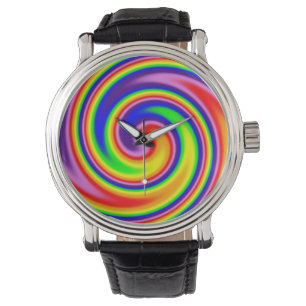 Swirly Bright Rainbow Colours Spiral Flow Colourfu Watch
