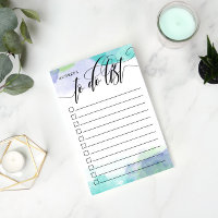 Swirly Calligraphy - Aqua - Checkbox To Do List