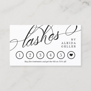 Swirly Calligraphy Lashes Loyalty Card