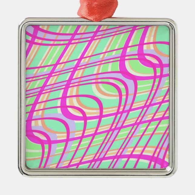 Swirly Check 2011 Metal Tree Decoration (Front)