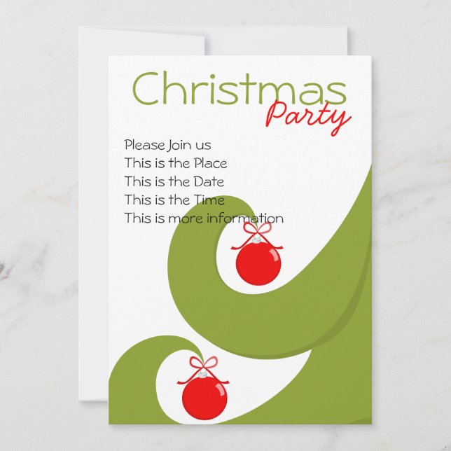Swirly Christmas Invitation (Front)