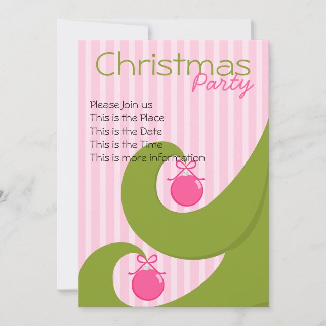 Swirly Christmas Invitation (Front)