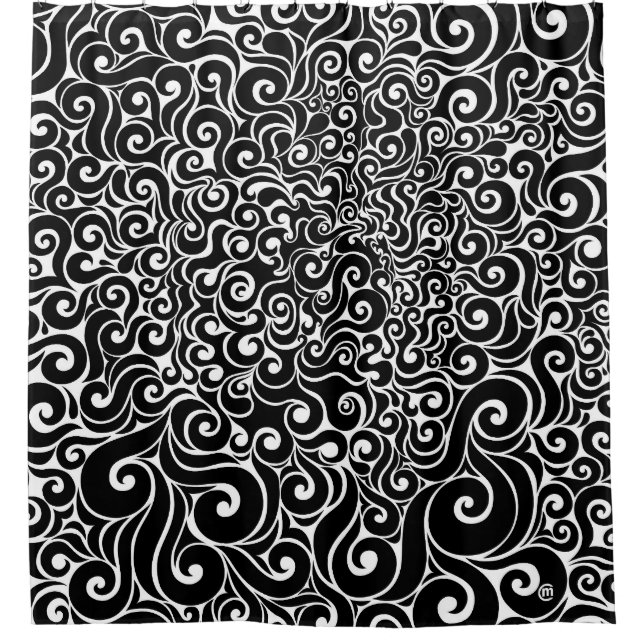Swirly Design Shower Curtain (Front)