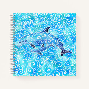 Swirly Dolphin Family Notebook