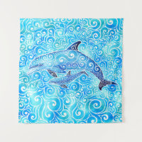 Swirly Dolphin Family 