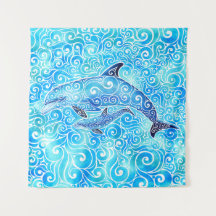 Swirly Dolphin Family 