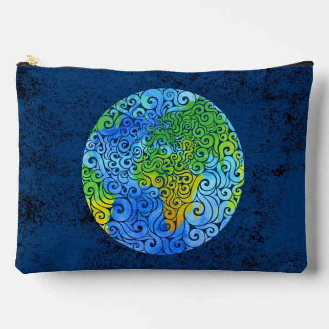 Swirly Earth  Accessory Pouch (Front)
