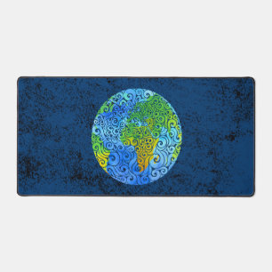Swirly Earth  Desk Mat