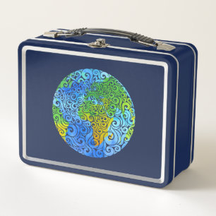 Swirly Earth Metal Lunch Box