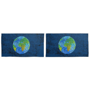 Swirly Earth  Pillowcase
