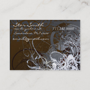 Swirly Florals Chcolate and Smoke Business Card
