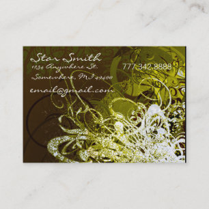 Swirly Florals Chocolate With PeaPods Business Card