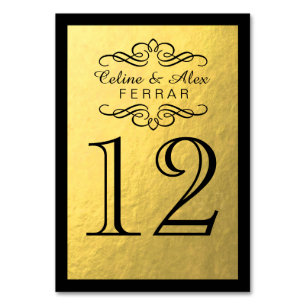 Swirly Flourish with Outline Table Numbers   gold