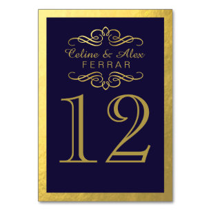 Swirly Flourish with Outline Table Numbers   navy