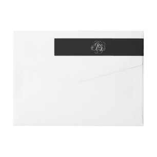Swirly Flourished JOY Christmas Calligraphy Type Wrap Around Label