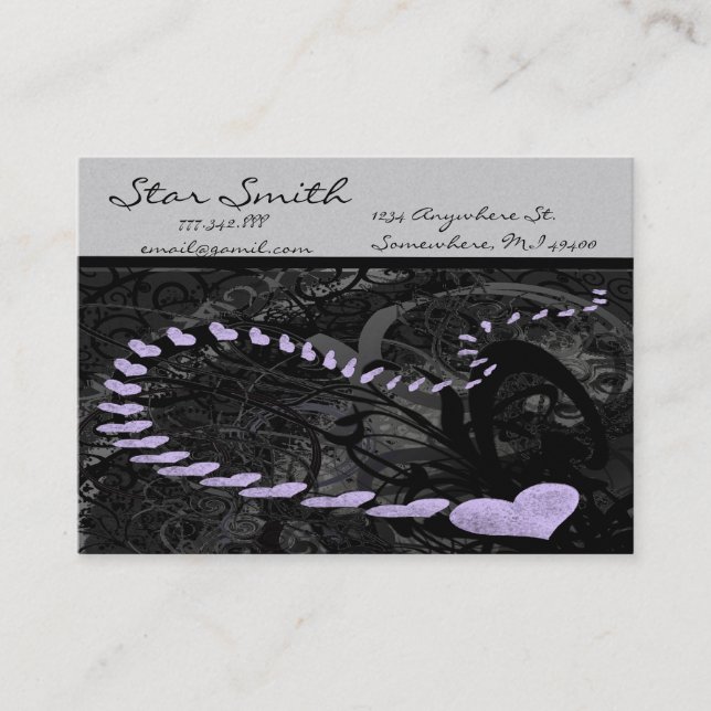 Swirly Heart Business Card - (Front)