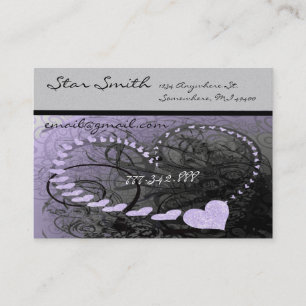 Swirly Heart Business Lavender Business Card
