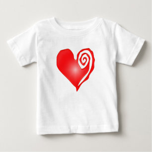 swirly heart  on black or white baby T-Shirt