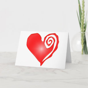 swirly heart on black or white holiday card