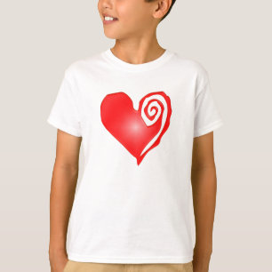 swirly heart on black or white T-Shirt