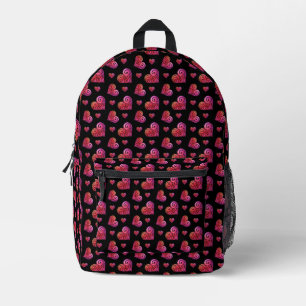 Swirly Heart Printed Backpack