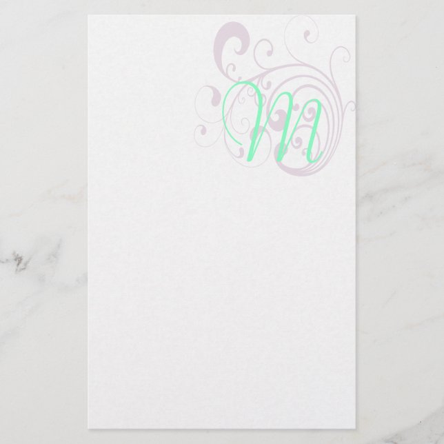 Swirly Lavender Stationery (Front)