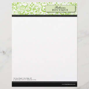 Swirly Lime Boutique Designer Letterhead