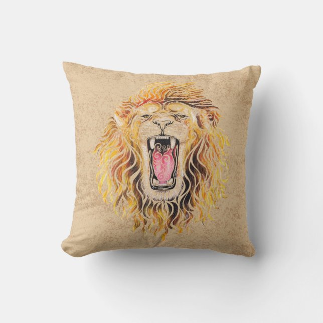 Swirly Lion Cushion (Front)