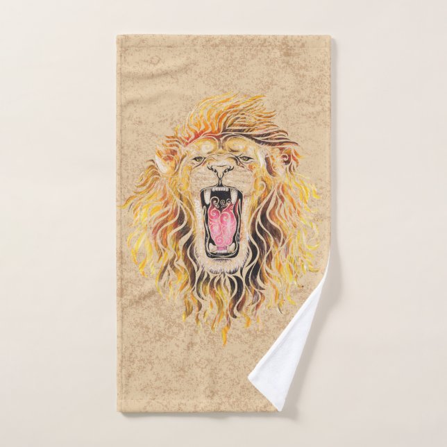 Swirly Lion Hand Towel (Hand Towel)
