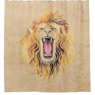 Swirly Lion Shower Curtain
