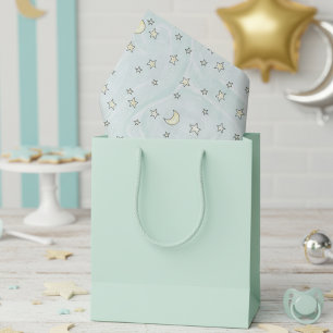Swirly Mint Stars & Moons Tissue Paper
