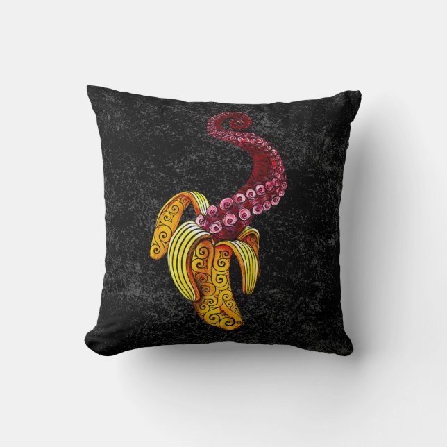 Swirly Mutant Banana Cushion (Front)