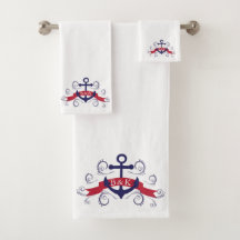 Swirly Nautical boat anchor monogram