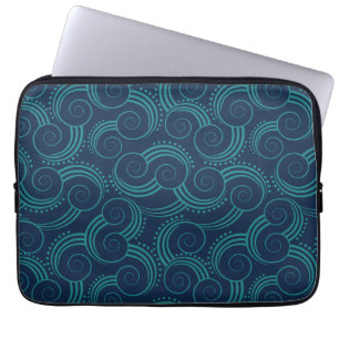 Swirly Ocean Waves Laptop Sleeve