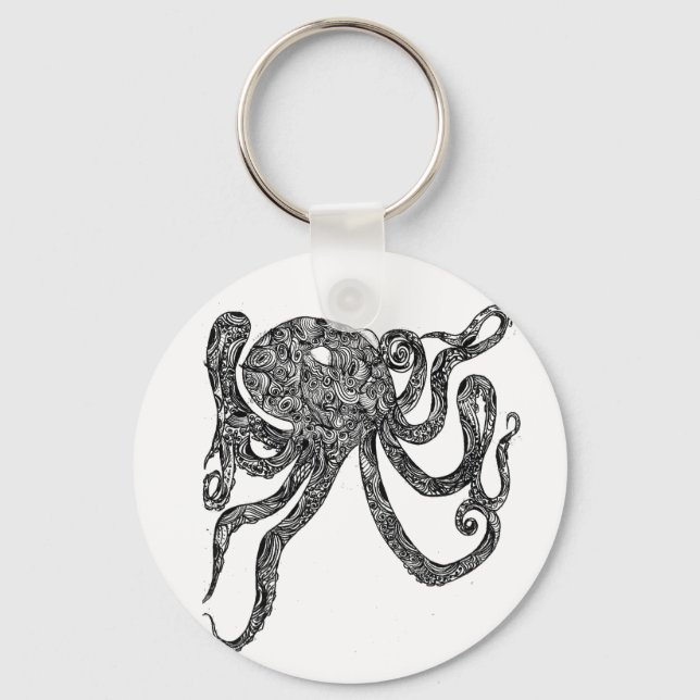 Swirly Octopus Key Ring (Front)