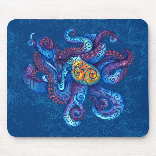 Swirly Octopus  Mouse Pad (Front)