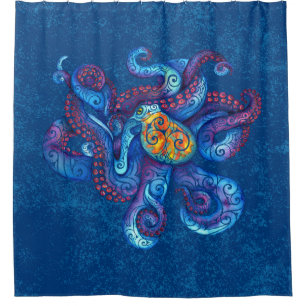 Swirly Octopus Shower Curtain