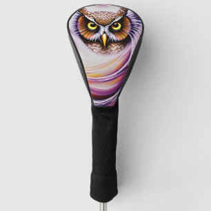 Swirly Oil Paint Splash Ornate Owl Golf Head Cover