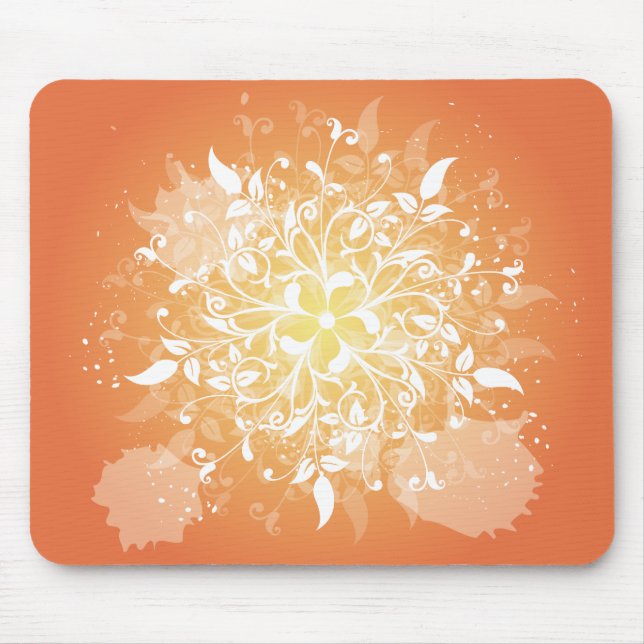 Swirly Orange Mouse Pad (Front)