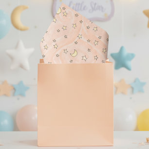 Swirly Pastel Orange Stars & Moons Tissue Paper