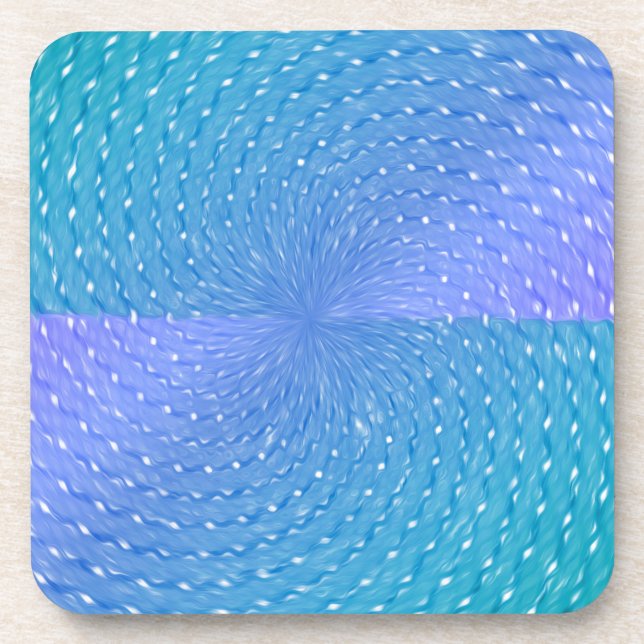 Swirly Pastel Purple Teal Abstract Pattern Coaster (Front)
