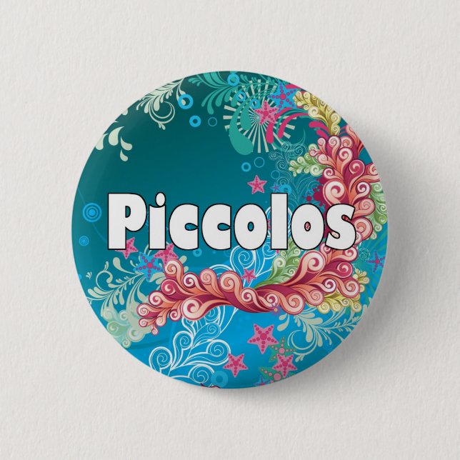 Swirly Piccolo 6 Cm Round Badge (Front)